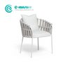 Wholesale High Quality Aluminum Frame Dining Chair Woven Rope Single Chair With Waterproof Cushion for Villa Courtyard