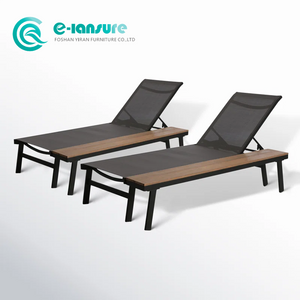 Contemporary Aluminum Frame Sun Lounger All Weather Outdoor Sunbed Garden Chaise Lounge Chair Poolside Sunbed for Home Patio