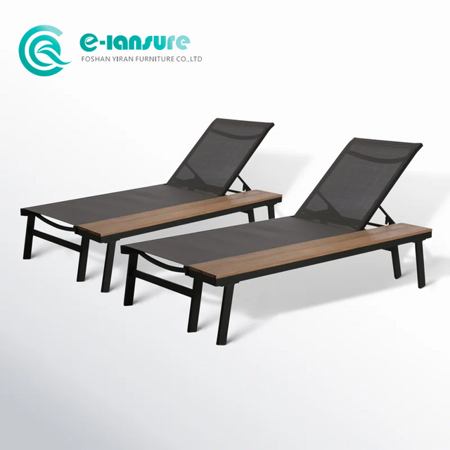 Contemporary Aluminum Frame Sun Lounger All Weather Outdoor Sunbed Garden Chaise Lounge Chair Poolside Sunbed for Home Patio