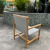 Garden Dining Chair Teak Wood Frame Garden Lounge Chair With Woven Rope