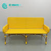 Stylish Outdoor Rattan Furniture Aluminum Frame Long Bench Chair Leisure Garden Sofa Chair For Hotel Patio Restaurant