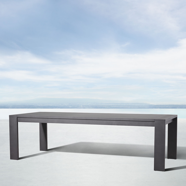 Rectangular outdoor aluminum dining table for 6 people