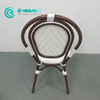 Factory Quality Outdoor Furniture Aluminum Frame Dining Chair White PE Rattan Garden Chair Bistro Chair for Villa Home Courtyard