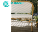 Wholesale Aluminum Restaurant Furniture Elegant Woven Rattan Bench Chair Garden Long Bench Patio Sofa Chair for Outdoor Bistro Coffee Shop