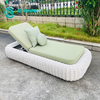 Factory Direct Garden Sun Lounger Aluminum Frame Chaise Lounge Chair Elegant Woven Rope Recliner Chair Patio Sunbed for Hotel Resort