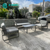Minimalsit Garden Furniture Quality Aluminum Frame Sofa Set All Weather Patio Sofa Chair With Coffee Table Set for Villa Home Courtuard