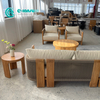 Outdoor Teak Wood Furniture Garden Wooden Sofa And Coffee Table Set Patio Woven Rope Sofa Furniture for Home Villa Courtyard