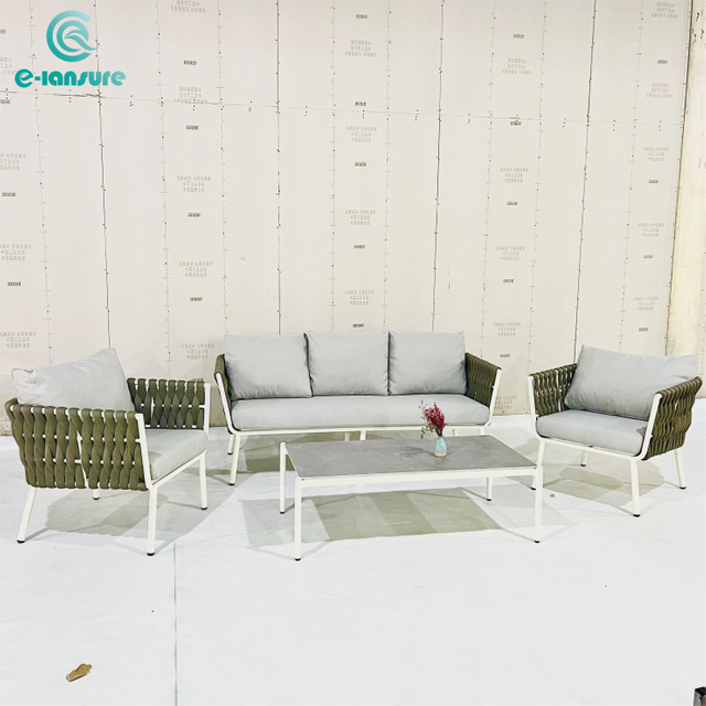 Fashionable Outdoor Braided Rope Furniture Series Four-Piece Sofa Set