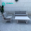 Nordic Style Outdoor Sofa Furniture Aluminum Frame Sofa Chair with Coffee Table Set All Weather Garden Sofa Set for Home Villa Courtyard