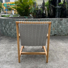 Garden Dining Chair Teak Wood Frame Garden Lounge Chair With Woven Rope