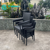 Classical Style Garden Furniture Quality Aluminum Frame Dining Chair And Table Black Rattan 4+1 Dining Set for Outdoor Patio Restaurant