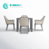 Modern Stylish Outdoor Dining Furniture Aluminum And Elegant Woven Rope Dining Chair With Table for Villa Garden Courtyard
