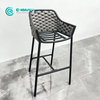 Wholesale Minimalist Outdoor Garden Furniture Aluminum Bar Chair Set All Weather Woven Rope Bar Stool For Hotel Poolside