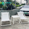 Simple Style Outdoor Garden Furniture Quality Aluminum Frame Folding Chair With Coffee Table Set Patio Leisure Chair Set for Home Hotel