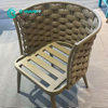 Wholesale Aluminum Dining Furniture Elegant Woven Rope Dining Chair Patio Single Chair Garden Leisure Chair For Home Restaurant