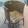 Wholesale Aluminum Dining Furniture Elegant Woven Rope Dining Chair Patio Single Chair Garden Leisure Chair For Home Restaurant