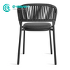 Modern Outdoor Dining Furniture Aluminum Frame Garden Chair Woven Rope Dining Chair With All Weather Fabric for Villa Hotel Courtyard