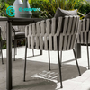 Wholesale High Quality Aluminum Frame Dining Chair Woven Rope Single Chair With Waterproof Cushion for Villa Courtyard