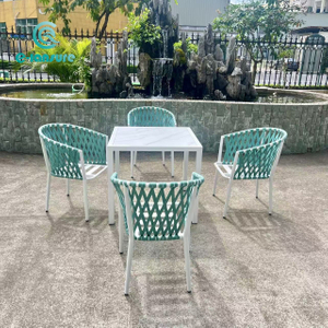 European Style Modern Outdoor Aluminum Frame Garden Dining Chair And Table Set