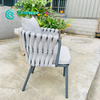 Elegant Garden Dining Furniture Aluminum Frame Dining Chair Woven Rope Patio Chair With Waterproof Cushion For Villa Courtyard