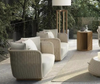 Minimalist Outdoor Garden Furniture Aluminum Frame Sofa with Coffee Table Elegant Rope Weaved Sofa Chair For Hotel Courtyard