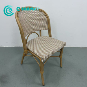 Simple Classical Outdoor Bistro Furniture Quality Aluminum Frame Dining Chair With Elegant Woven Rattan for Home Hotel Restaurant