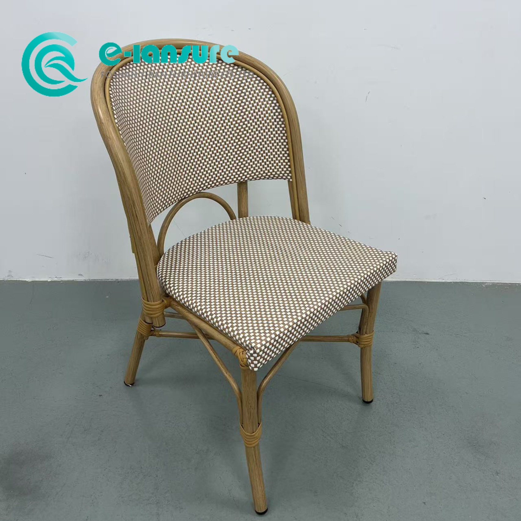 Simple Classical Outdoor Bistro Furniture Quality Aluminum Frame Dining Chair With Elegant Woven Rattan for Home Hotel Restaurant
