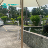 Outdoor Umbrella Furniture Aluminum Frame with Wood Finish Sunshade Umbrella Waterproof Fabric Round Parasol for Hotel Beach 