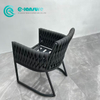 Simple Style Outdoor Dining Furniture Aluminum Frame with Black Rope Woven Dining Chair For Hotel Garden Courtyard