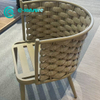 Wholesale Aluminum Dining Furniture Elegant Woven Rope Dining Chair Patio Single Chair Garden Leisure Chair For Home Restaurant