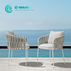 Wholesale High Quality Aluminum Frame Dining Chair Woven Rope Single Chair With Waterproof Cushion for Villa Courtyard
