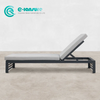 Minimalist Outdoor Furniture Durable Aluminum Frame Sun Lounger Solid Teak Wood Chaise Lounge Chair Poolside Sunbed for Home Patio