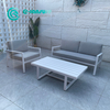 Nordic Style Outdoor Sofa Furniture Aluminum Frame Sofa Chair with Coffee Table Set All Weather Garden Sofa Set for Home Villa Courtyard