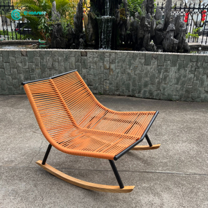 Ourdoor Leisure Rocking Chair Durable Aluminum And Woven Rope Garden Chair