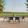 Quality Outdoor Furniture All Aluminum Frame DIning Table And Chair Set Patio Garden Metal Dining Set for Hotel Villa Restaurant