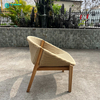 Pastoral Style Outdoor Lounge Chair Teakwood Frame Leisure Chair With Woven Rattan 