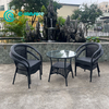 Factory Wholesale Outdoor Dining Furniture Garden Aluminum Frame Dining Chair With Table Rattan 4+1 Dining Set for Hotel Patio