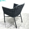 Contemporary Garden Dining Furniture High Quality Aluminum Frame Dining Chair Woven Rope Single Chair For Home Hotel Backyard