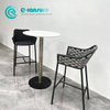 Wholesale Minimalist Outdoor Garden Furniture Aluminum Bar Chair Set All Weather Woven Rope Bar Stool For Hotel Poolside
