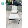 Outdoor Leisure Furniture Aluminum Frame Lounge Chair Set Garden Single Chair With Suqare Ottoman for Home Patio Courtyard
