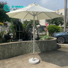 Đồ nội thất sân vườn tối giản hồ bơi bên cạnh ô dù chất lượng khung bằng nhôm màu trắng patio patio với cơ sở bằng đá cẩm thạch cho nhà hàng ngoài trời