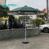 Factory Wholesale Outdoor Furniture Retro Style Garden Parasol Poolside Round Umbrella Aluminum Frame Sunshade for Villa Hotel Resort