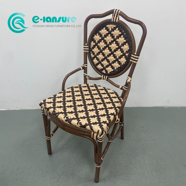 Wholesale Quality Aluminum Frame Dining Furniture Handwoven Rattan Chair Garden Leisure Chair for Home Hotel Restaurant