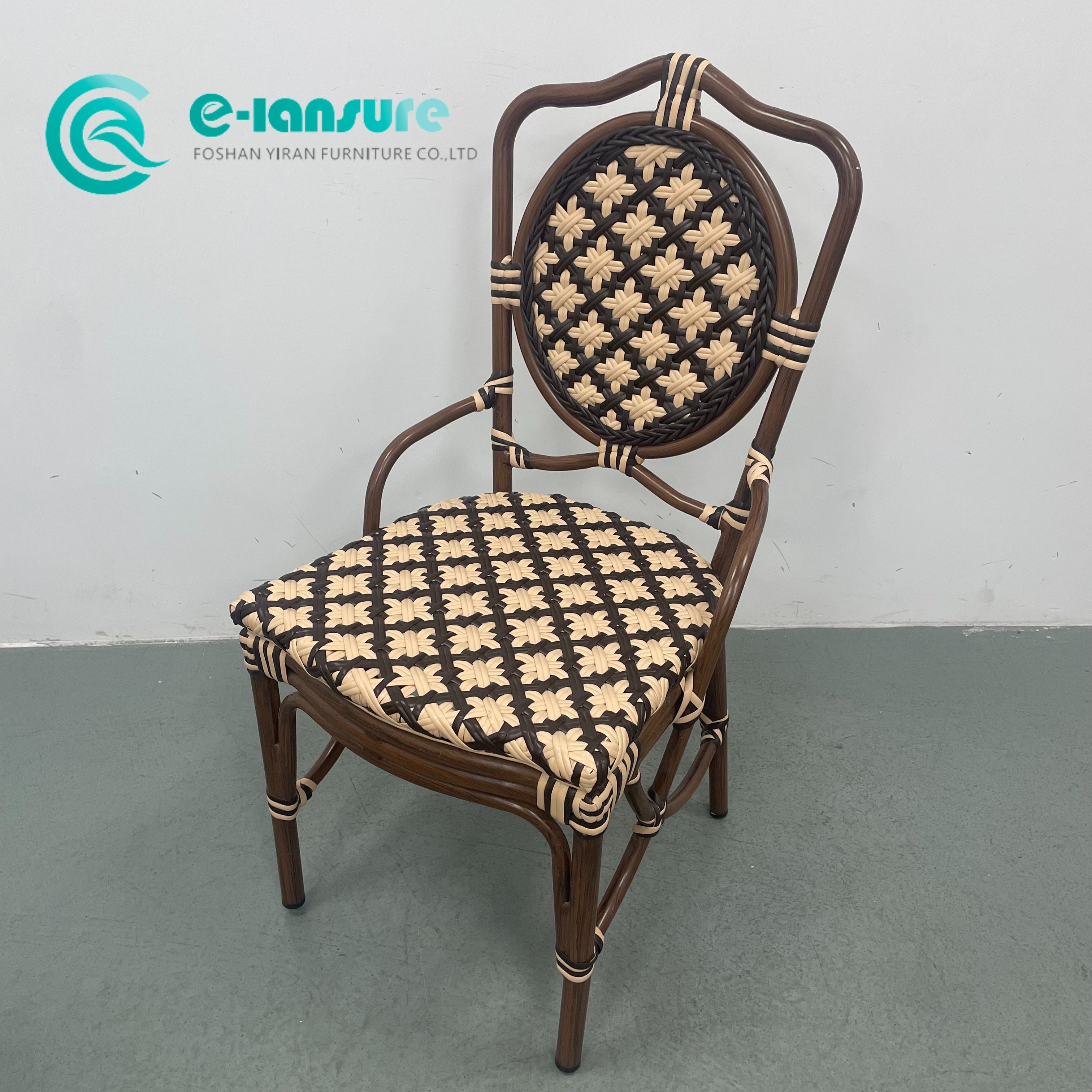 Wholesale Quality Aluminum Frame Dining Furniture Handwoven Rattan Chair Garden Leisure Chair for Home Hotel Restaurant