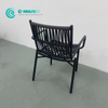 Minimalist Outdoor Furniture Quality Aluminum Dining Chair Garden Leisure Woven Rope Singe Chair With Coffee Table Set for Home Balcony