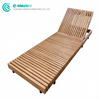 Outdoor Furniture Garden Sun Lounger Teak Wood Sunbed Quality Chaise Lounge Chair Poolside Recliner Chair for Hotel Resort