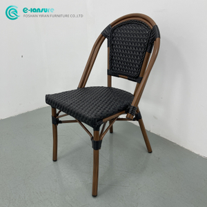 Classic Outdoor Dining Furniture High Quality Aluminum Frame Dining Chair Woven Rattan Garden Chair for Hotel Restaurant Coffee Shop