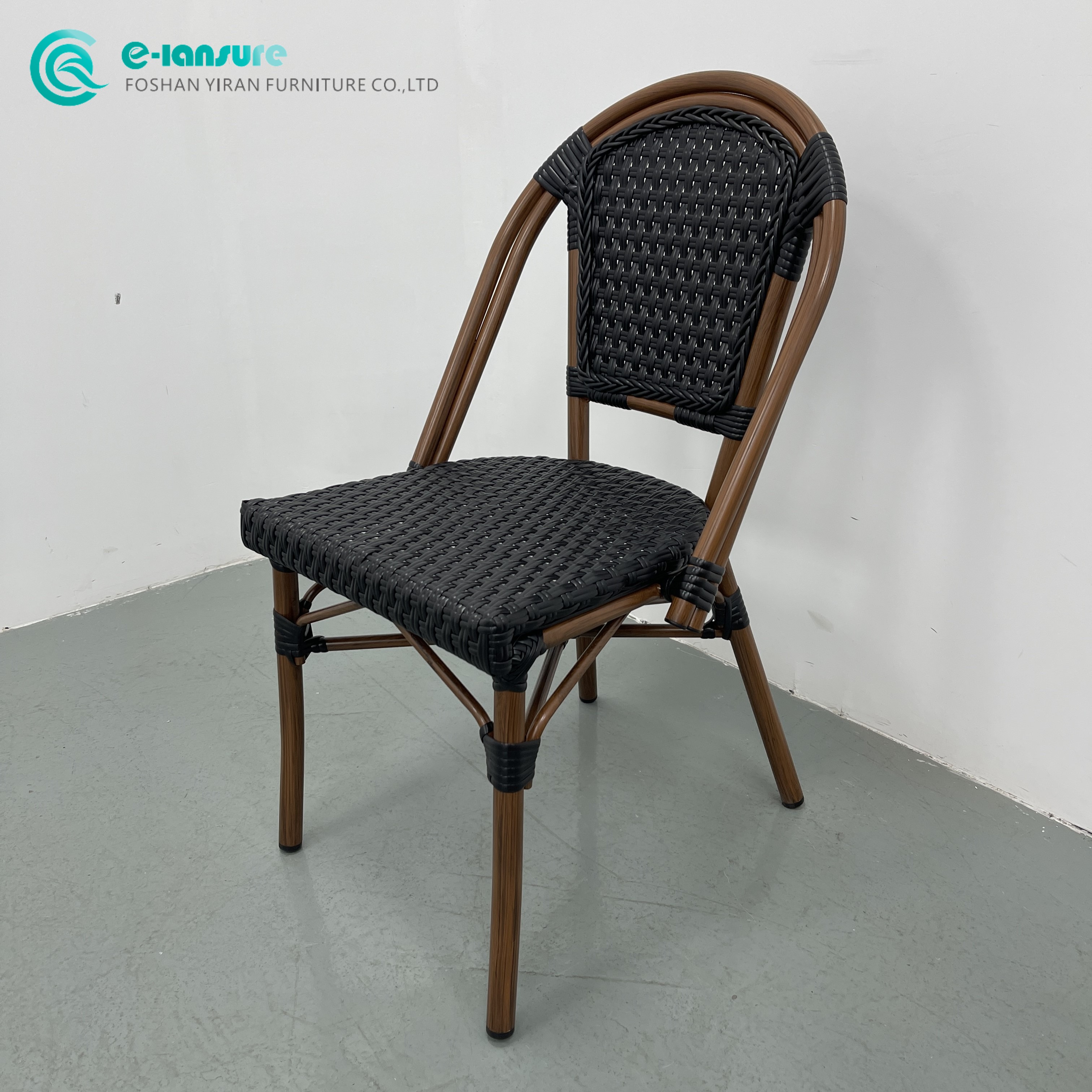 Classic Outdoor Dining Furniture High Quality Aluminum Frame Dining Chair Woven Rattan Garden Chair for Hotel Restaurant Coffee Shop