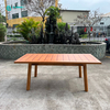 Outdoor Teak Wood Rectangle Dining Table Durable Dining Table With Woven Rope Chair