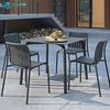 Quality Outdoor Furniture All Aluminum Frame DIning Table And Chair Set Patio Garden Metal Dining Set for Hotel Villa Restaurant